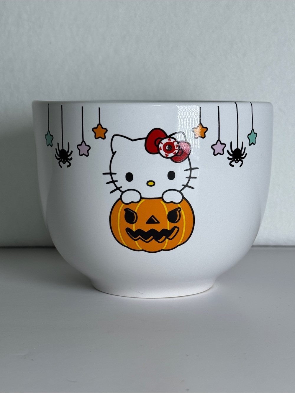 Hello Kitty Halloween‎ Ramen Bowl Sanrio Pumpkin Jack O Lantern 20 oz